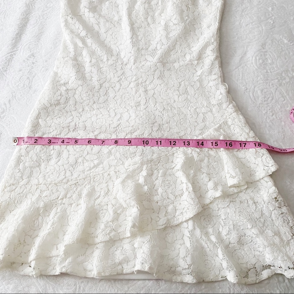 She & Sky Lace Ruffle White Tank Mini Dress - Picture 6 of 11